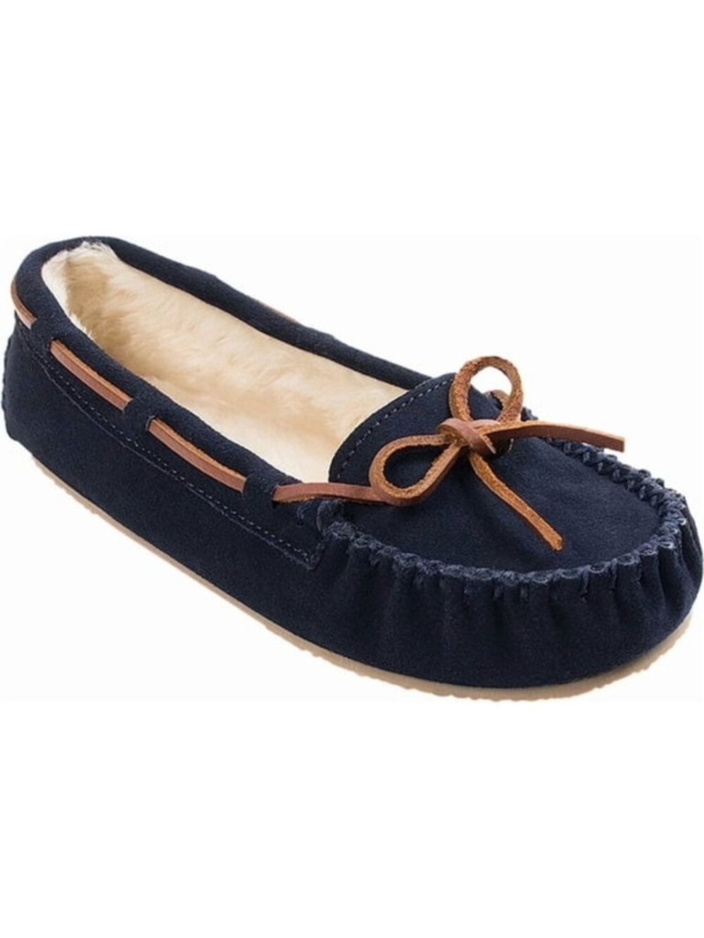 Minnetonka Women's Cally Hardsole Moccasin Dark Navy Size 9